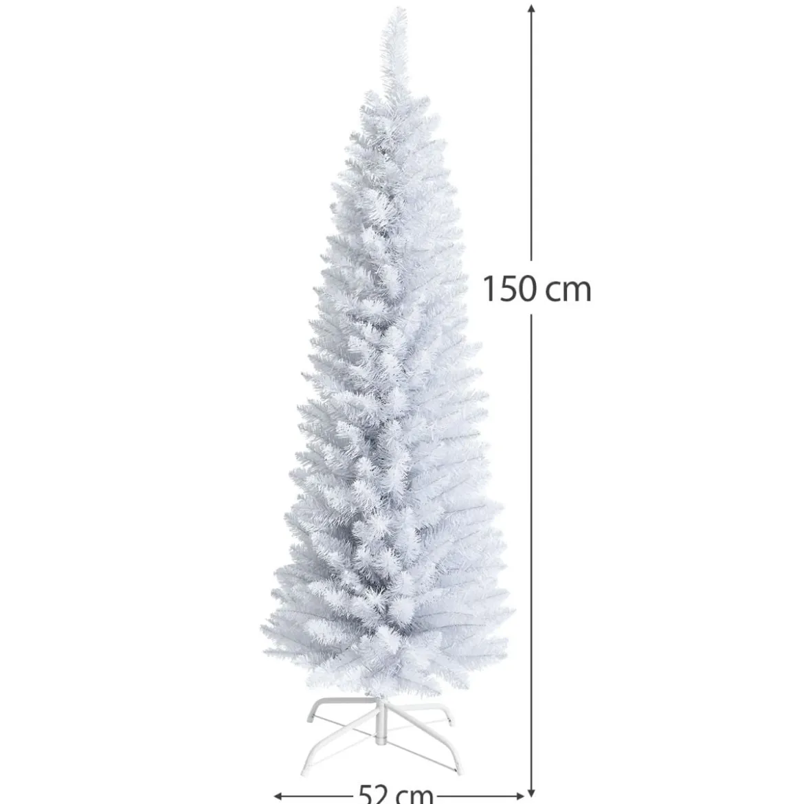 150 cm Bleistift künstlicher Weihnachtsbaum unbeleuchteter lebensechter Tannenbaum Weiß