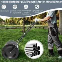68 cm Breiter Kompoststreuer mit Verbesserten Seitlichen Riegeln & U-förmigem Griff Schwarz