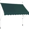 250 cm Breit Klemmmarkise ohne Bohren UV-beständige Balkonmarkise Höhenverstellbare Markise Grün