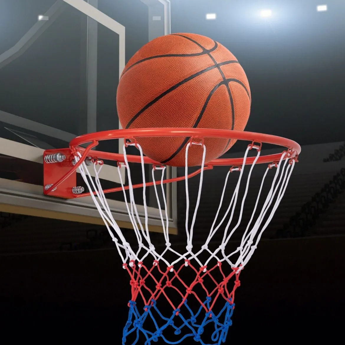 Ø45cm/37cm Basketballkorb mit Ring & Netz für Tür & Wandmontage Indoor Mini Basketball Korb