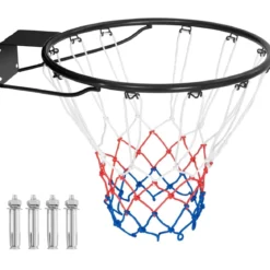 Ø45cm/37cm Basketballkorb mit Ring & Netz für Tür & Wandmontage Indoor Mini Basketball Korb