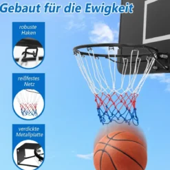 Ø45cm/37cm Basketballkorb mit Ring & Netz für Tür & Wandmontage Indoor Mini Basketball Korb