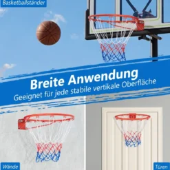 Ø45cm/37cm Basketballkorb mit Ring & Netz für Tür & Wandmontage Indoor Mini Basketball Korb