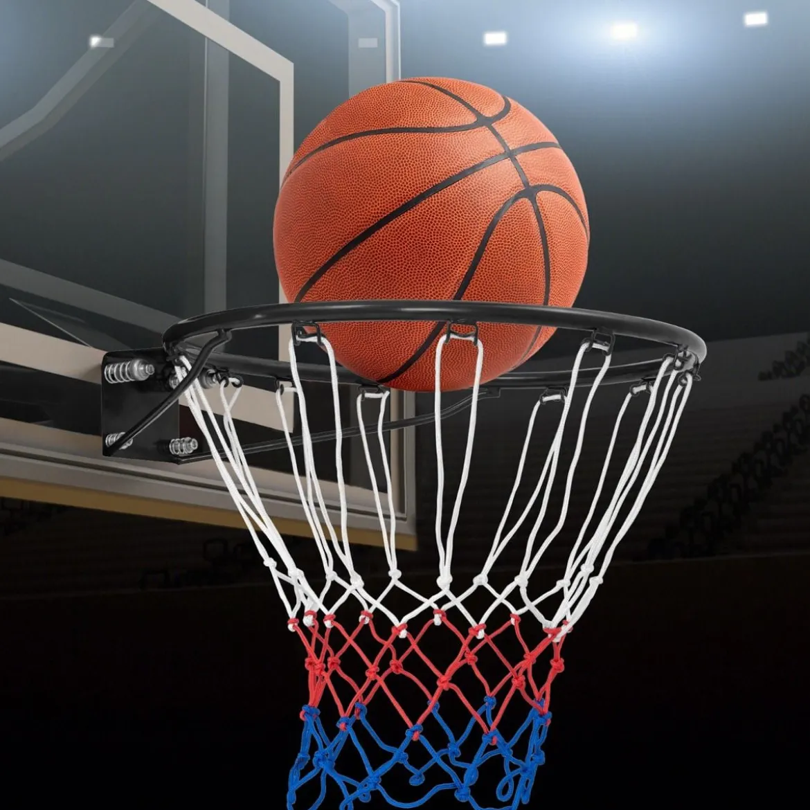 Ø45cm/37cm Basketballkorb mit Ring & Netz für Tür & Wandmontage Indoor Mini Basketball Korb