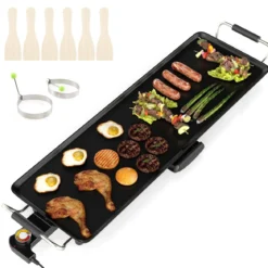 70cm Elektrische Grillplatte Teppanyaki Grill Antihaftbeschichtet BBQ-Grill Elektrogrill