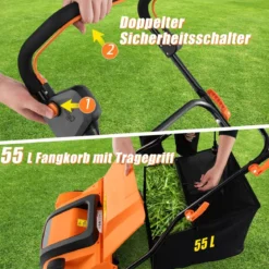 41 cm Elektrischer Vertikutierer & Rasenlüfter 15A 2-in-1 Rasenvertikutierer mit 3-Positionen Höhenverstellung