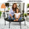 Ø102 cm Faltbares Fitness Trampolin Minitrampolin 109 - 129 cm Höhenverstellbar Schwarz + Grün