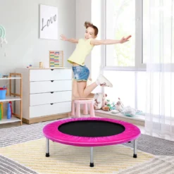 Ø 97 cm faltbares Trampolin Mini-Falttrampolin für Kinder tragbar Rosa