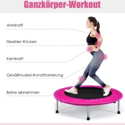 Ø 97 cm faltbares Trampolin Mini-Falttrampolin für Kinder tragbar Rosa
