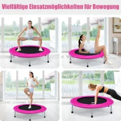 Ø 97 cm faltbares Trampolin Mini-Falttrampolin für Kinder tragbar Rosa