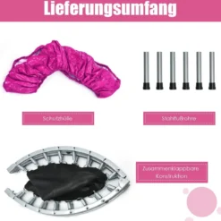 Ø 97 cm faltbares Trampolin Mini-Falttrampolin für Kinder tragbar Rosa