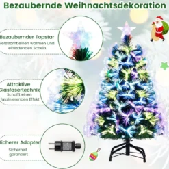 95 cm faseroptischer Weihnachtsbaum künstlicher Tannenbaum mit 93 Zweigspitzen Stern als Baumspitze Grün