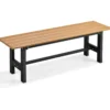 120 cm Gartenbank 2-Sitzer Sitzbank bis 300kg Belastbar Allwetter-Parkbank aus HDPE Braun