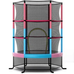 Ø165cm Gartentrampolin mit Sicherheitsnetz Trampolin bis 135KG Belastbar Farben Wählbar