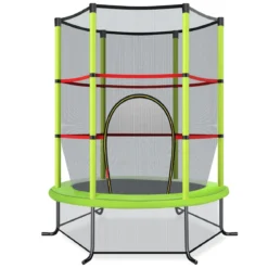 Ø165cm Gartentrampolin mit Sicherheitsnetz Trampolin bis 135KG Belastbar Farben Wählbar