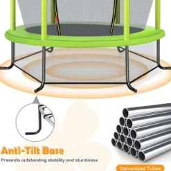 Ø165cm Gartentrampolin mit Sicherheitsnetz Trampolin bis 135KG Belastbar Farben Wählbar