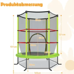Ø165cm Gartentrampolin mit Sicherheitsnetz Trampolin bis 135KG Belastbar Farben Wählbar