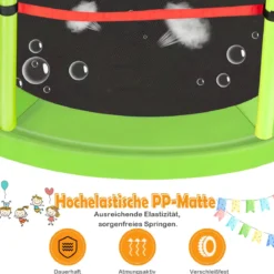 Ø165cm Gartentrampolin mit Sicherheitsnetz Trampolin bis 135KG Belastbar Farben Wählbar