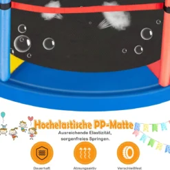 Ø165cm Gartentrampolin mit Sicherheitsnetz Trampolin bis 135KG Belastbar Farben Wählbar
