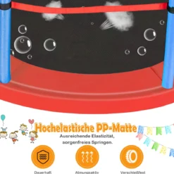 Ø165cm Gartentrampolin mit Sicherheitsnetz Trampolin bis 135KG Belastbar Farben Wählbar
