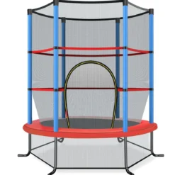 Ø165cm Gartentrampolin mit Sicherheitsnetz Trampolin bis 135KG Belastbar Farben Wählbar