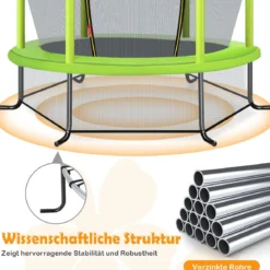 Ø165cm Gartentrampolin mit Sicherheitsnetz Trampolin bis 135KG Belastbar Farben Wählbar