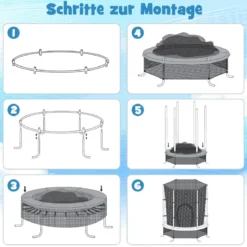 Ø165cm Gartentrampolin mit Sicherheitsnetz Trampolin bis 135KG Belastbar Farben Wählbar