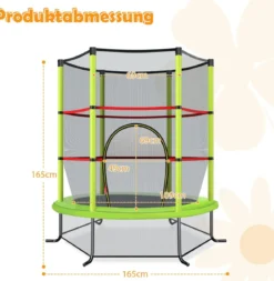 Ø165cm Gartentrampolin mit Sicherheitsnetz Trampolin bis 135KG Belastbar Farben Wählbar