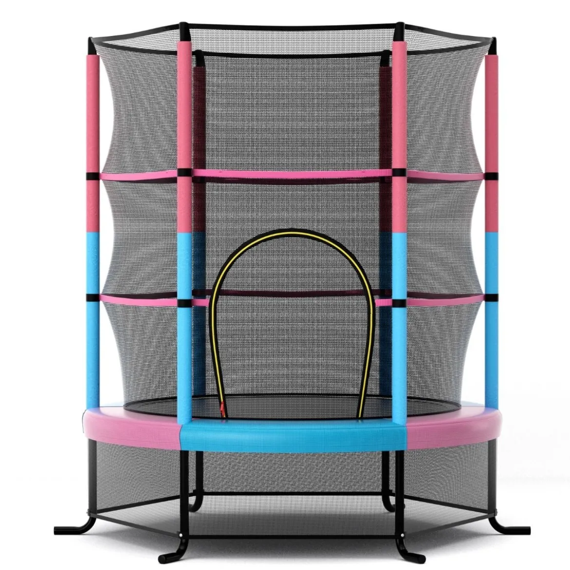 Ø165cm Gartentrampolin mit Sicherheitsnetz Trampolin bis 135KG Belastbar für Kinder ab 3 Jahre