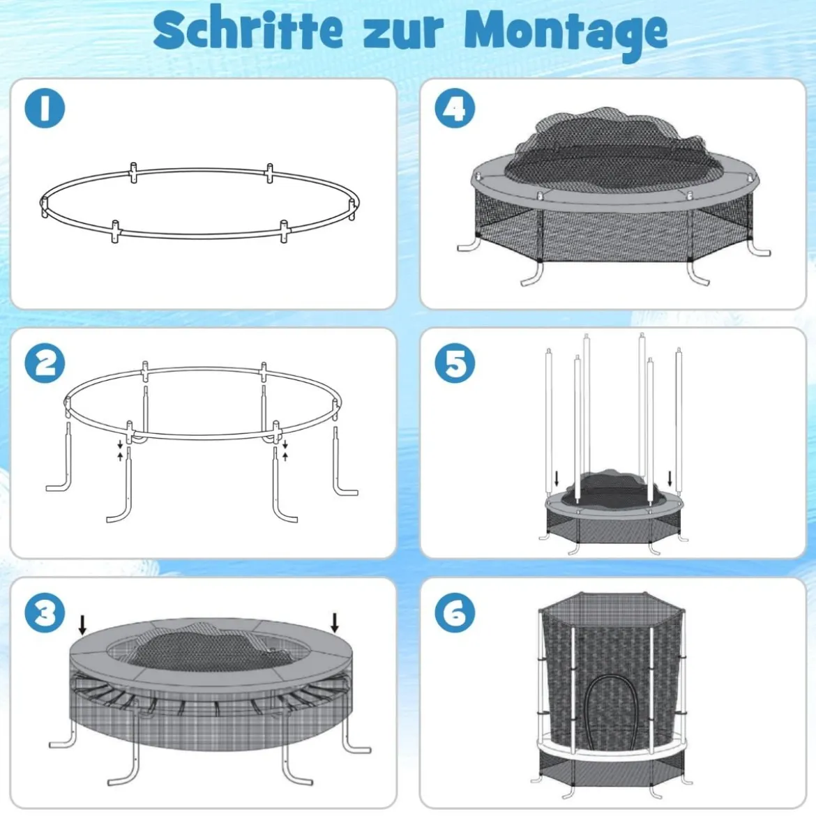 Ø165cm Gartentrampolin mit Sicherheitsnetz Trampolin bis 135KG Belastbar für Kinder ab 3 Jahre