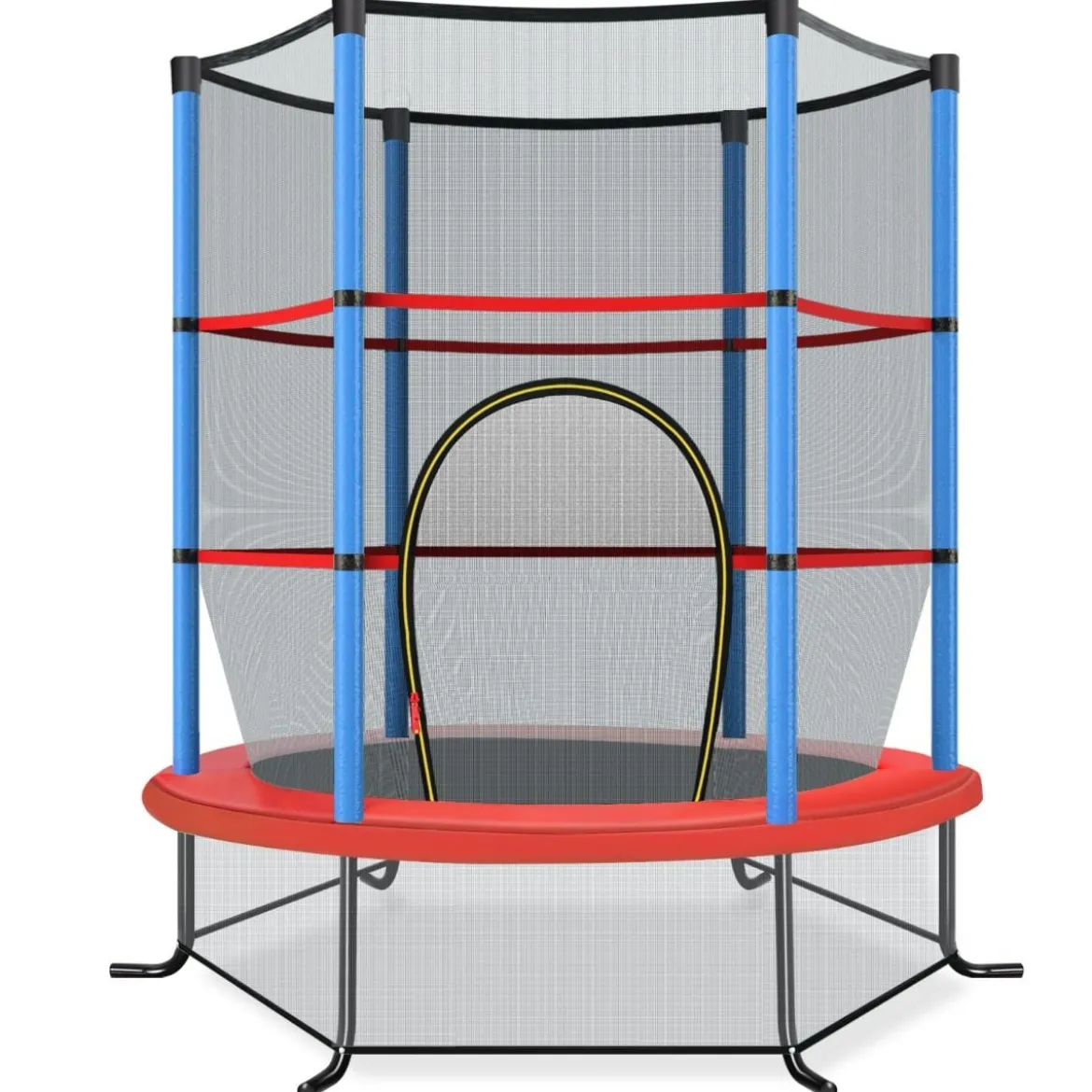 Ø165cm Gartentrampolin mit Sicherheitsnetz Trampolin bis 135KG Belastbar für Kinder ab 3 Jahre