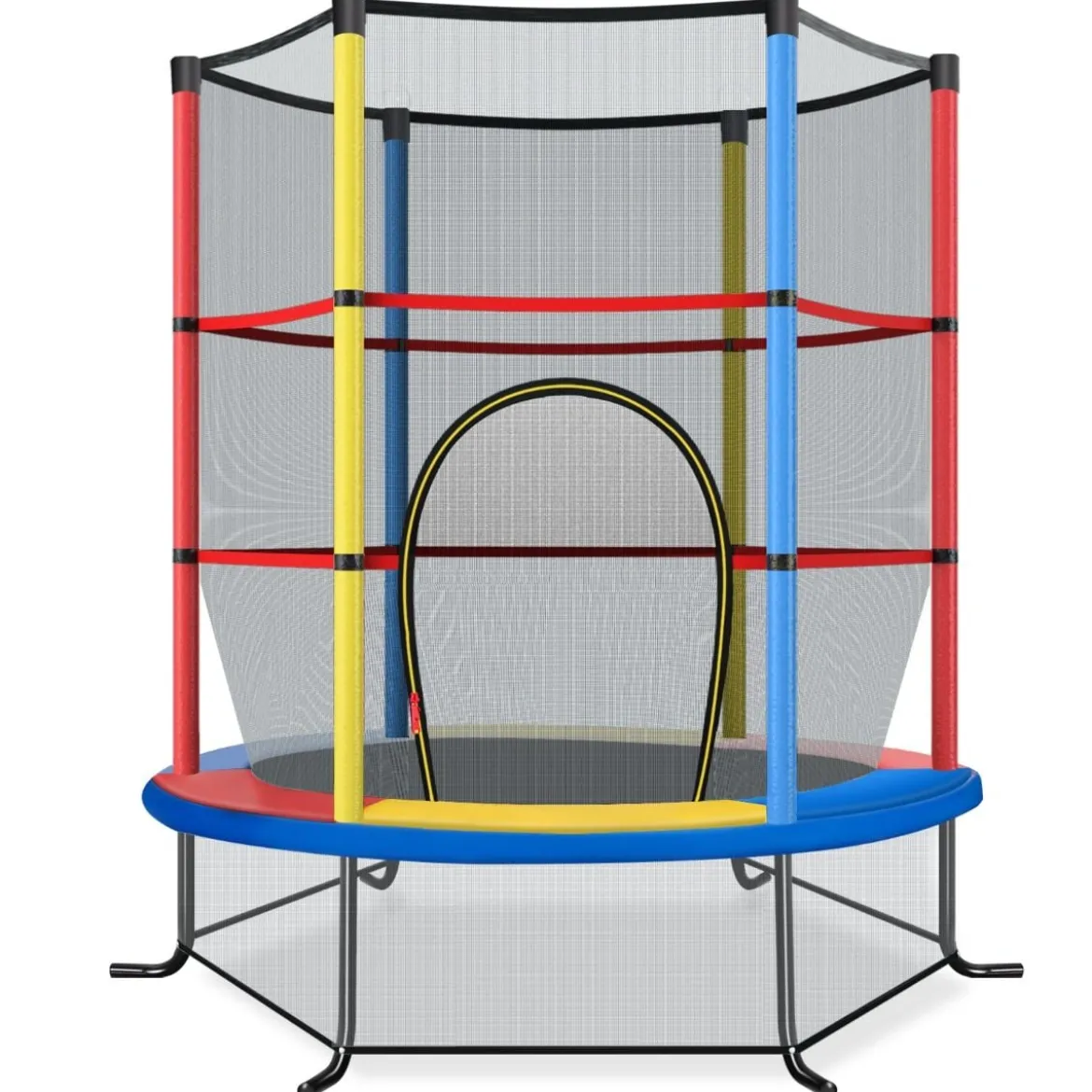 Ø165cm Gartentrampolin mit Sicherheitsnetz Trampolin bis 135KG Belastbar für Kinder ab 3 Jahre