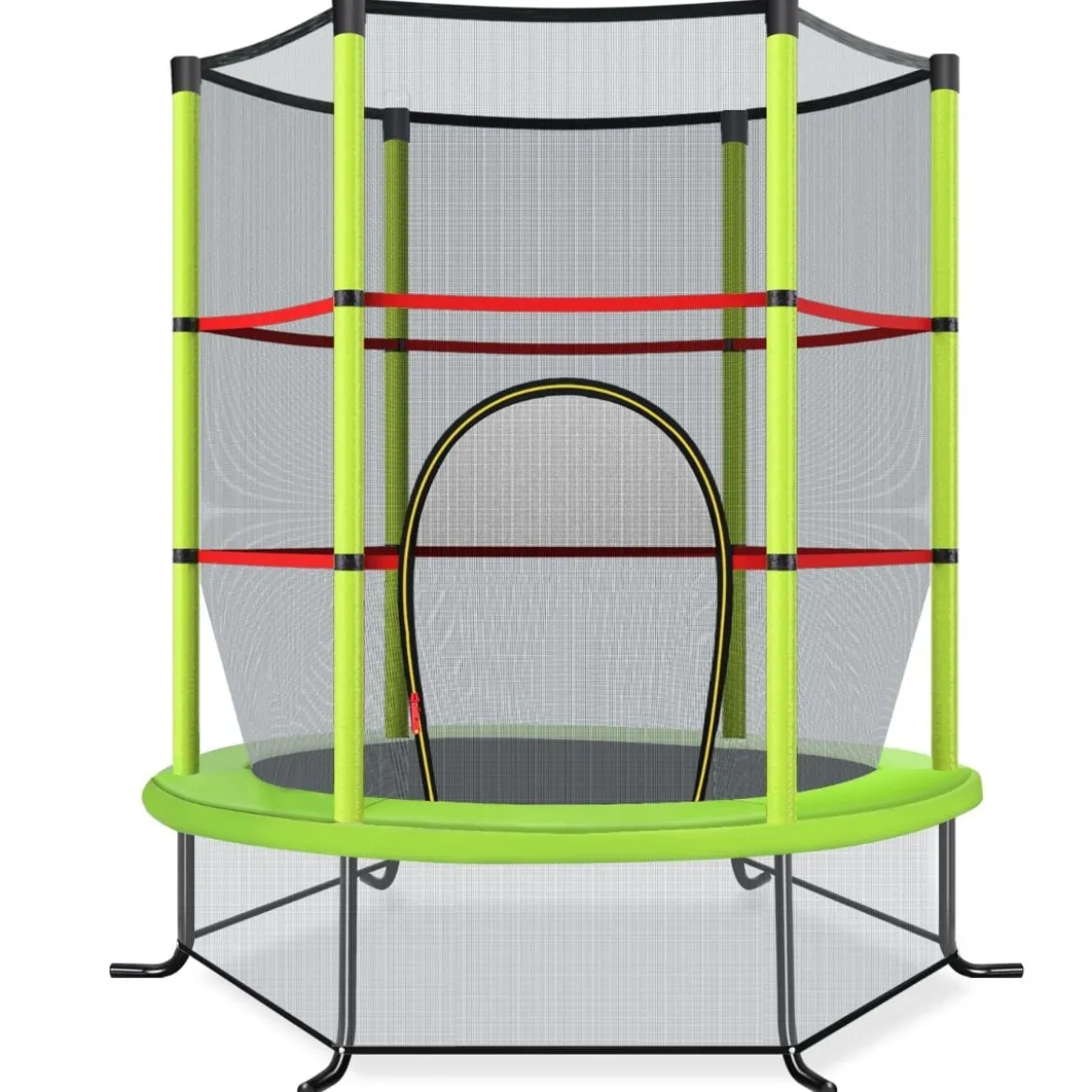 Ø165cm Gartentrampolin mit Sicherheitsnetz Trampolin bis 135KG Belastbar für Kinder ab 3 Jahre
