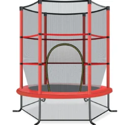 Ø165cm Gartentrampolin mit Sicherheitsnetz Trampolin bis 135KG Belastbar für Kinder ab 3 Jahre
