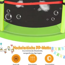 Ø165cm Gartentrampolin mit Sicherheitsnetz Trampolin bis 135KG Belastbar für Kinder ab 3 Jahre