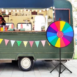 φ 60 cm GlücksradSpielzeug Farbe Rad Spiele für Lotteriespiele Wortspiele 24