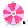 Φ 50 cm Glücksrad zum Drehen mit Abwischbarer Acryloberfläche für Tisch & Boden Rosa