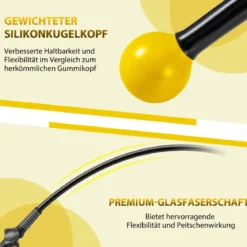 120cm Golfschwungtrainer Hilfe mit Gewichts-Kopf Golf Trainingshilfe Schwungtrainer Gelb