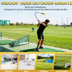 120cm Golfschwungtrainer Hilfe mit Gewichts-Kopf Golf Trainingshilfe Schwungtrainer Gelb