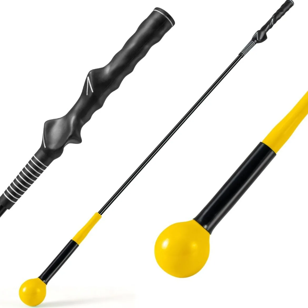 120cm Golfschwungtrainer Hilfe mit Gewichts-Kopf Golf Trainingshilfe Schwungtrainer Gelb