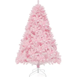 180 cm Großer Beflockter künstlicher Weihnachtsbaum mit 808 PVC-Astspitzen 350 LED-Lichtern und 8 Beleuchtungsmodi