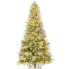 225 cm großer beleuchteter Weihnachtsbaum, schneebedeckter Festtagsbaum mit Scharnierstruktur
