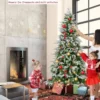 190 cm großer beleuchteter Weihnachtsbaum schneebedeckter Festtagsbaum mit Scharnierstruktur