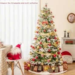 190 cm großer beleuchteter Weihnachtsbaum schneebedeckter Festtagsbaum mit Scharnierstruktur