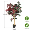 120 cm Großer Grüner Ficus-Baum im Topf Künstlicher Baum Realistische Grünpflanzen