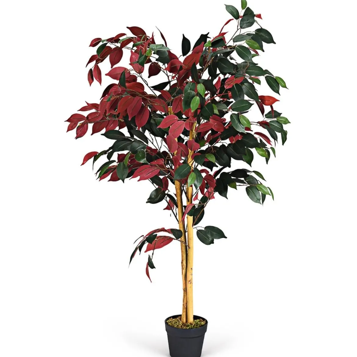 120 cm Großer Grüner Ficus-Baum im Topf Künstlicher Baum Realistische Grünpflanzen