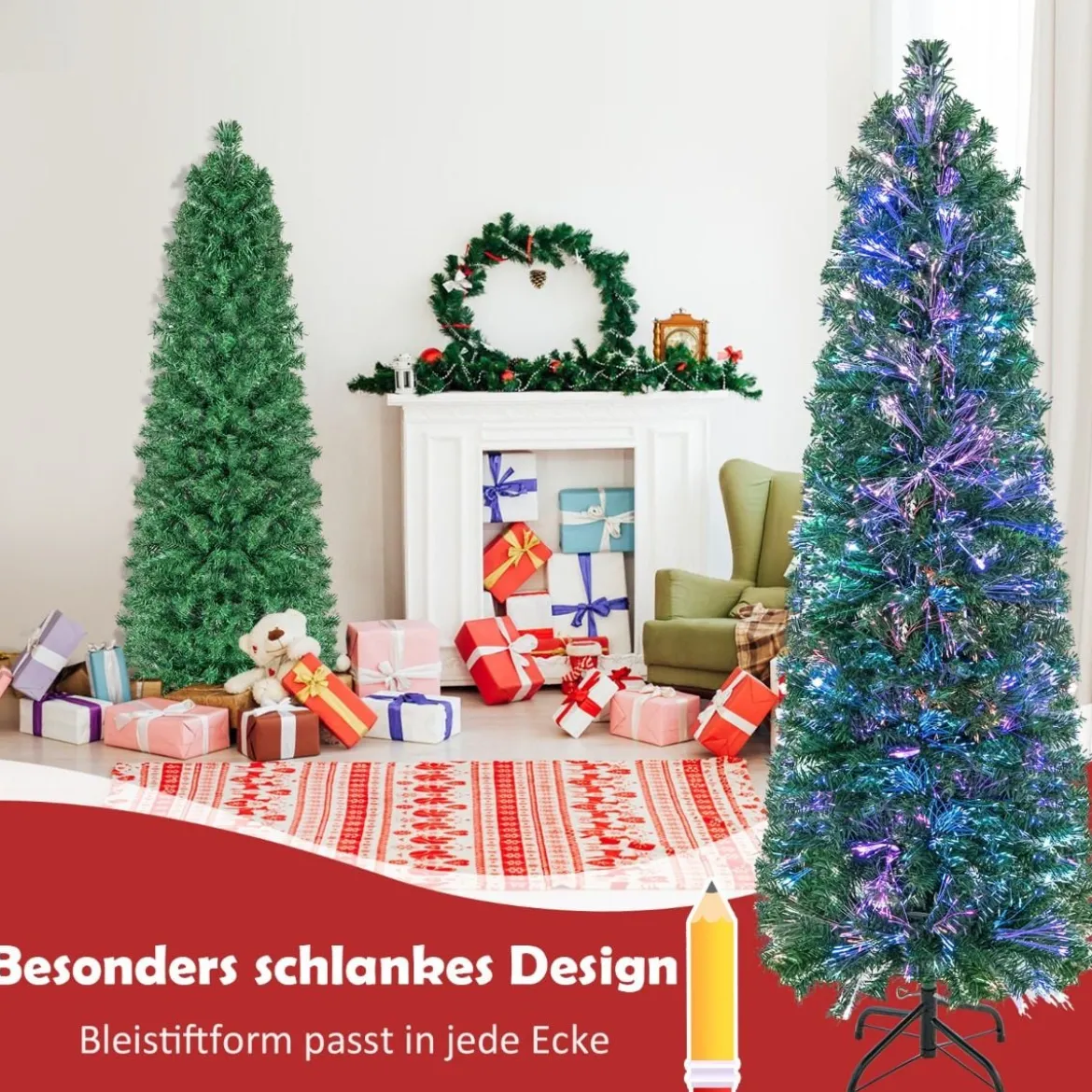 150 cm großer künstlicher Weihnachtsbaum Festtagsbaum zu Hause Grün