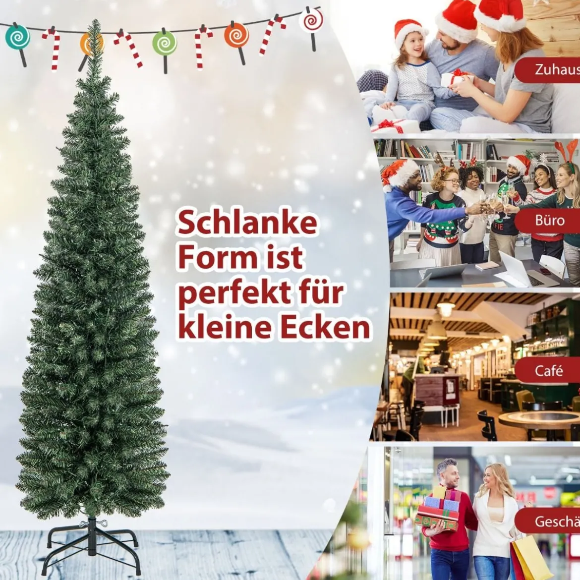 150 cm Großer Künstlicher Weihnachtsbaum Beleuchteter Christbaum Grün