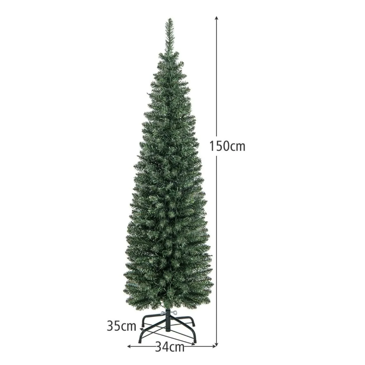 150 cm Großer Künstlicher Weihnachtsbaum Beleuchteter Christbaum Grün