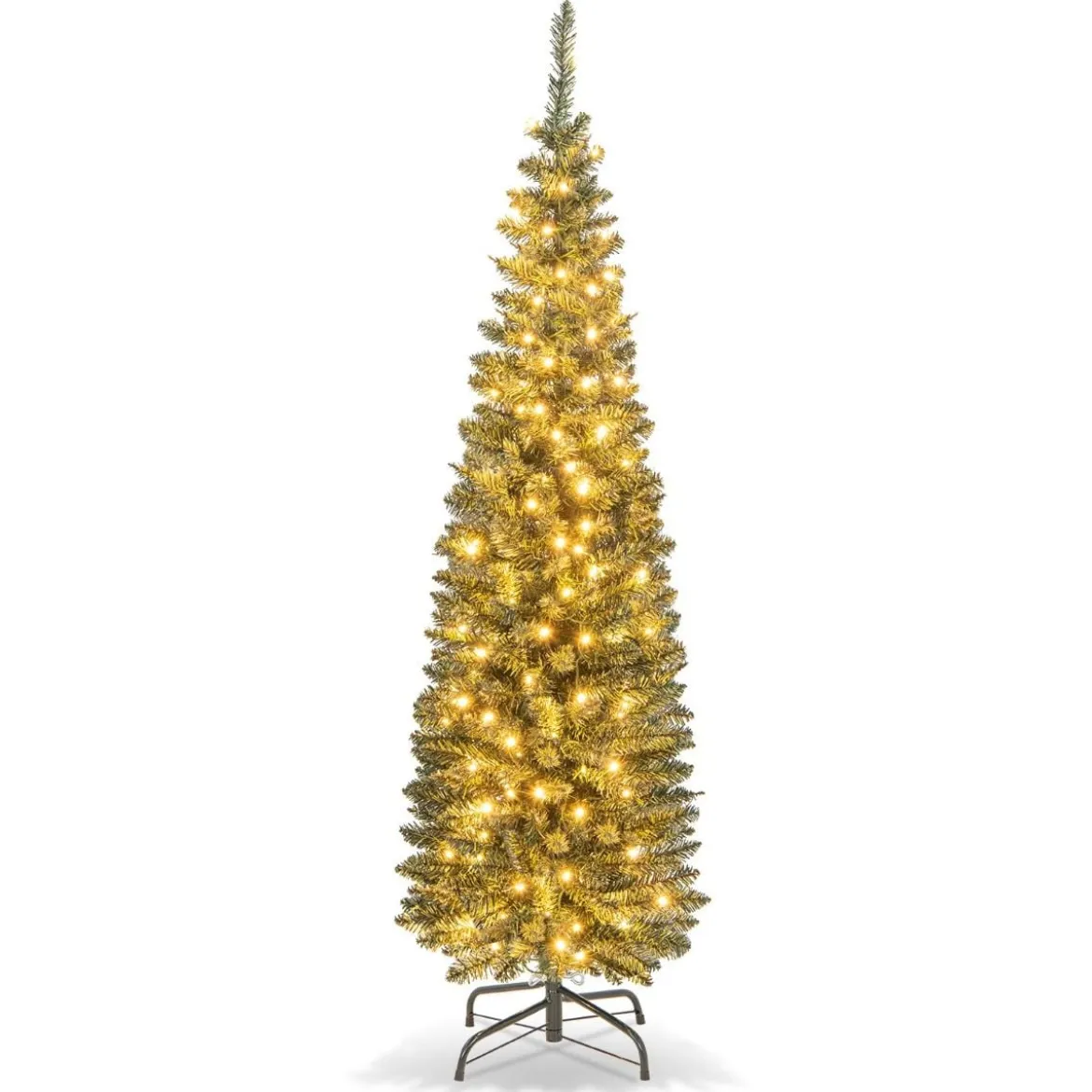 150 cm Großer Künstlicher Weihnachtsbaum Beleuchteter Christbaum Grün